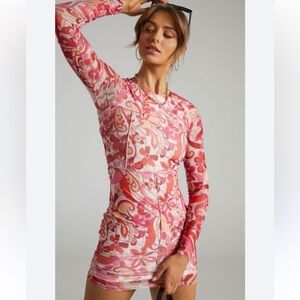 Showpo Anakin Long Sleeve Mesh Mini Dress In Love Child Sz Small